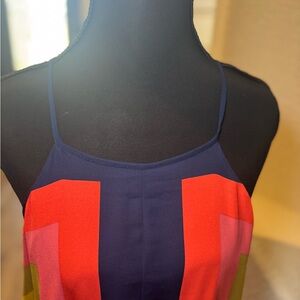 New York & Company Multicolor Chevron Dress